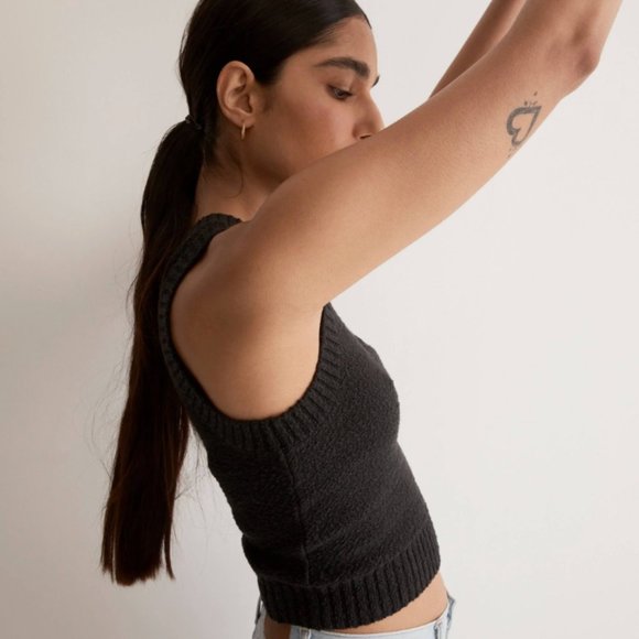 Madewell Textural-Knit One-Shoulder Sweater Tank - Size L - NWT - Picture 2 of 5